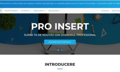 pro insert, prima platformă cu locuri de muncă pentru absolvenți, la