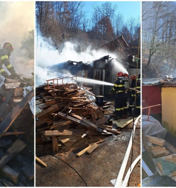 update foto: incendiu la zlatna. focul a cuprins patru anexe