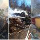 update foto: incendiu la zlatna. focul a cuprins patru anexe