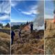 foto video: incendii de pădure și vegetație uscată la ceru băcăinți, albac,