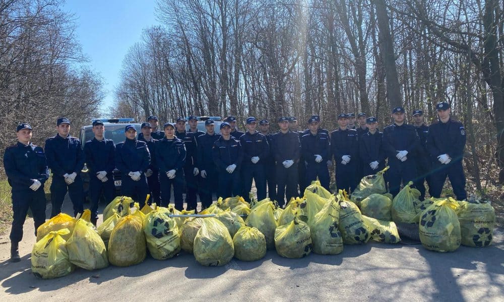 foto: jandarmii botoșăneni, în „misiune specială” pentru ecologizarea pădurii rediu,