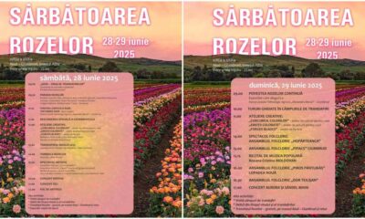 28 29 iunie: „sărbătoarea rozelor”, spectacol de culoare, tradiție și voie