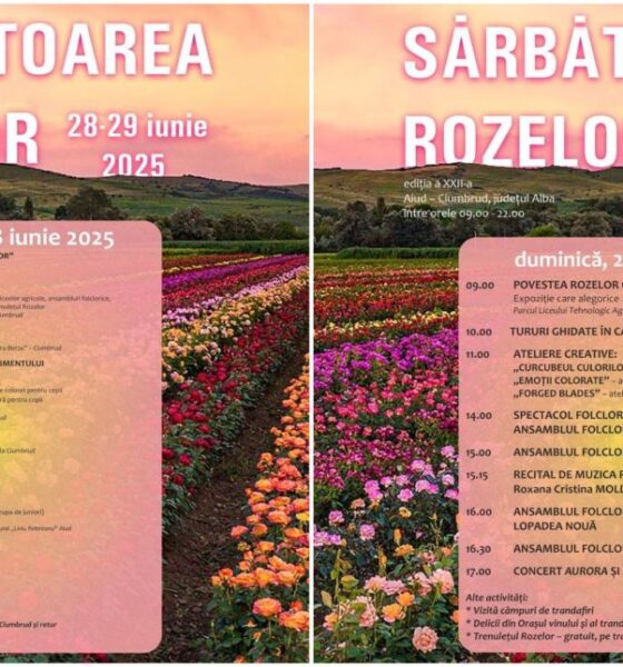 28 29 iunie: „sărbătoarea rozelor”, spectacol de culoare, tradiție și voie