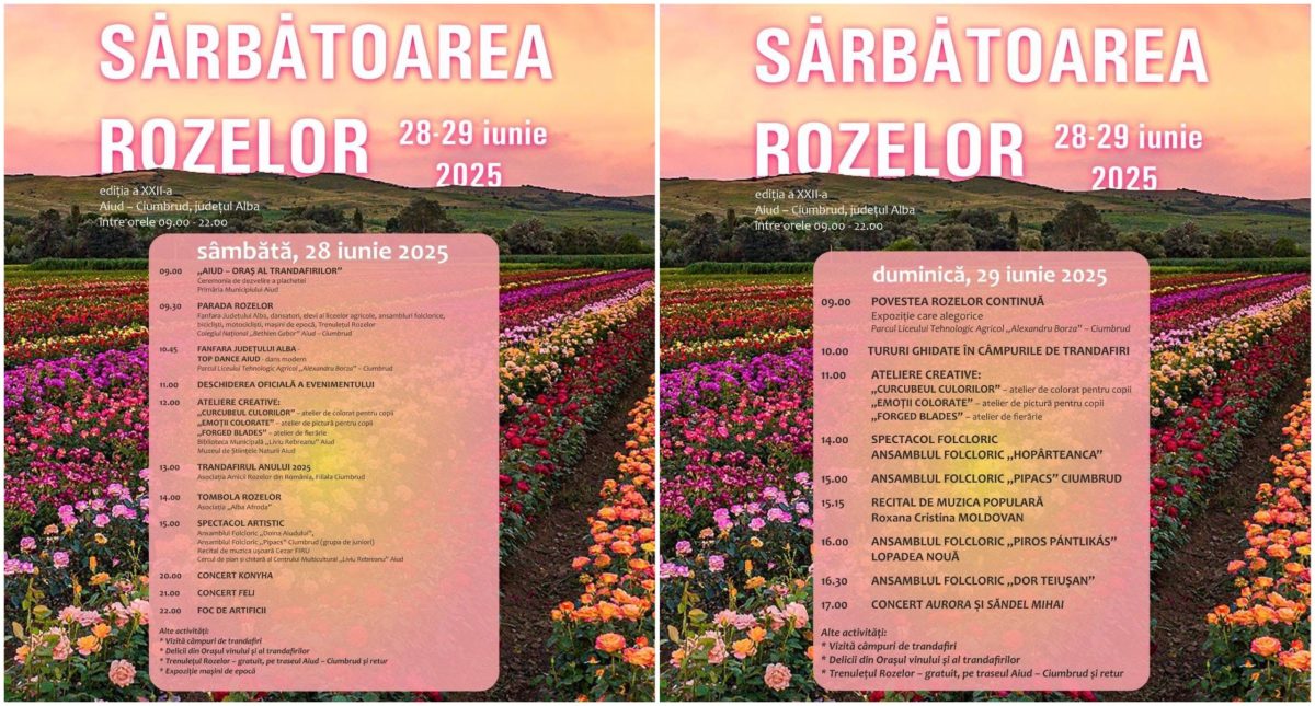 28 29 iunie: „sărbătoarea rozelor”, spectacol de culoare, tradiție și voie