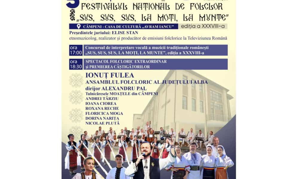 5 octombrie: festivalul național de folclor „sus, sus, sus, la