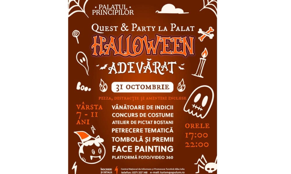 31 octombrie: „quest & party la palat” – petrecere tematică