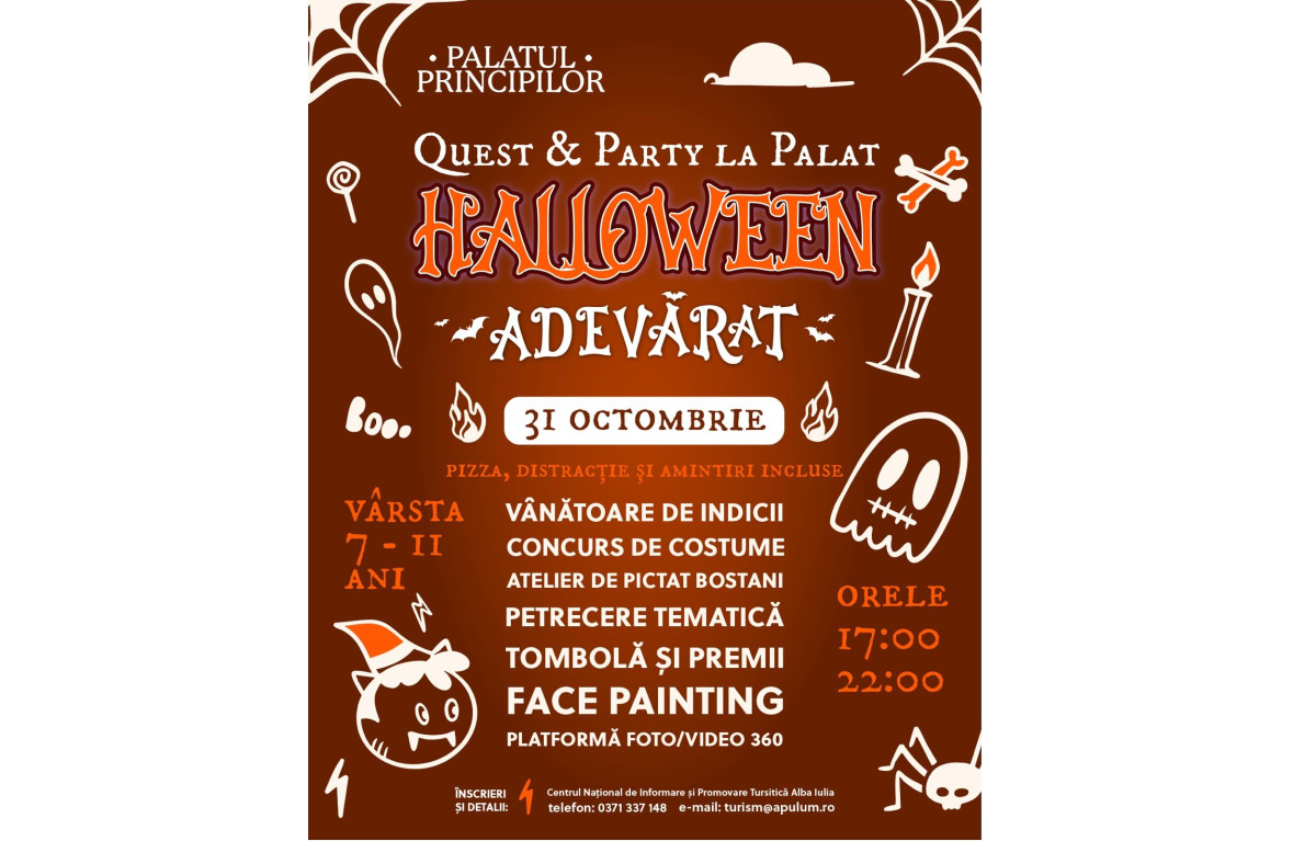 31 octombrie: „quest & party la palat” – petrecere tematică